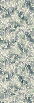 Fabric roller blind for window Sketch of a plant on a colored background