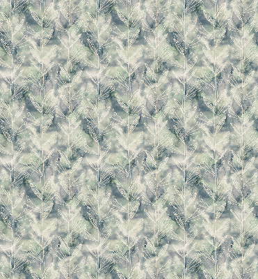 Fabric roller blind for window Sketch of a plant on a colored background
