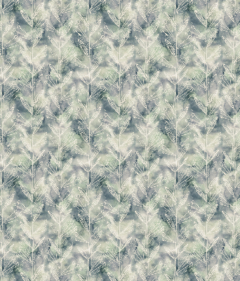 Fabric roller blind for window Sketch of a plant on a colored background