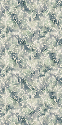 Fabric roller blind for window Sketch of a plant on a colored background