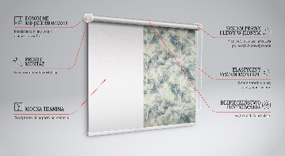 Fabric roller blind for window Sketch of a plant on a colored background