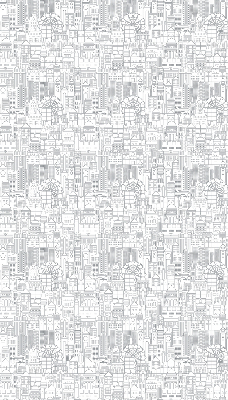 Blackout roller blind with a city sketch design