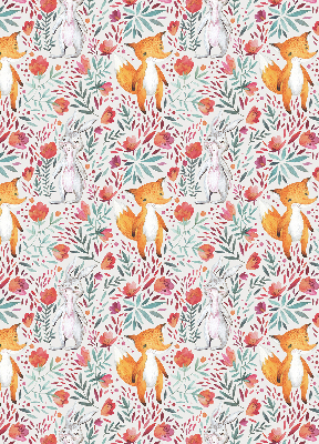Fabric roller blind for window Animals and plants