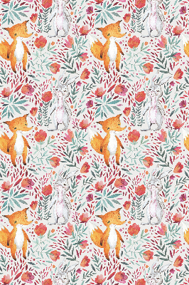Fabric roller blind for window Animals and plants