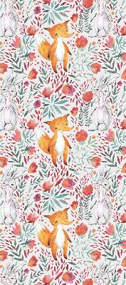 Fabric roller blind for window Animals and plants
