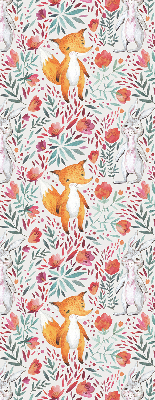 Fabric roller blind for window Animals and plants