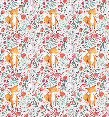 Fabric roller blind for window Animals and plants