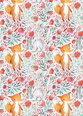 Fabric roller blind for window Animals and plants