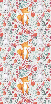Fabric roller blind for window Animals and plants