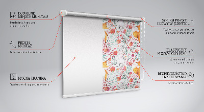 Fabric roller blind for window Animals and plants