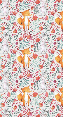 Fabric roller blind for window Animals and plants