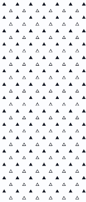 Blackout roller blind with a triangle pattern