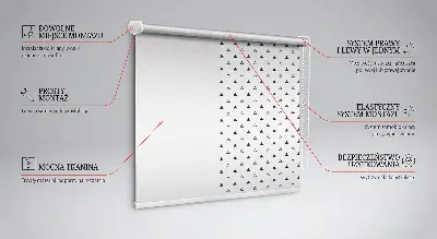 Blackout roller blind with a triangle pattern