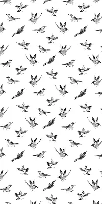Blackout roller blind with birds pattern