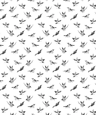 Blackout roller blind with birds pattern