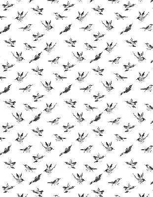 Blackout roller blind with birds pattern