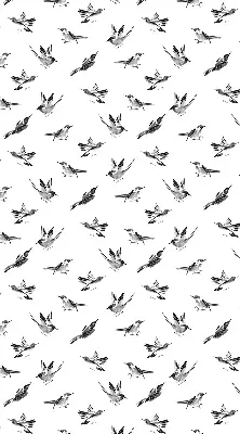 Blackout roller blind with birds pattern