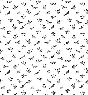 Blackout roller blind with birds pattern