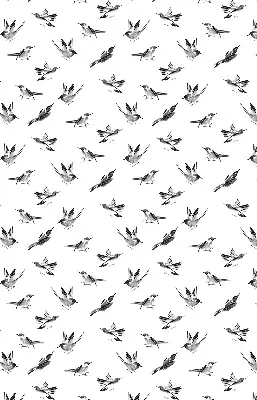 Blackout roller blind with birds pattern