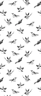 Blackout roller blind with birds pattern
