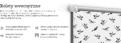 Blackout roller blind with birds pattern