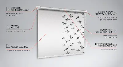 Blackout roller blind with birds pattern