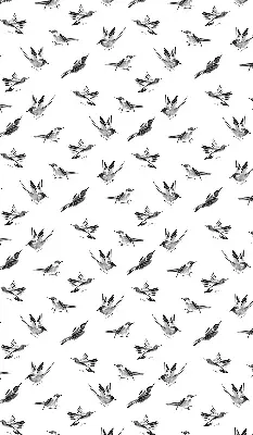 Blackout roller blind with birds pattern