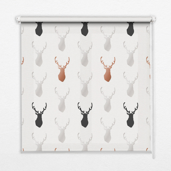 Blackout roller blind Drawn deer heads
