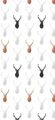 Blackout roller blind with a deer head pattern