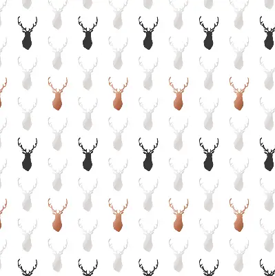 Blackout roller blind with a deer head pattern