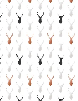 Blackout roller blind with a deer head pattern