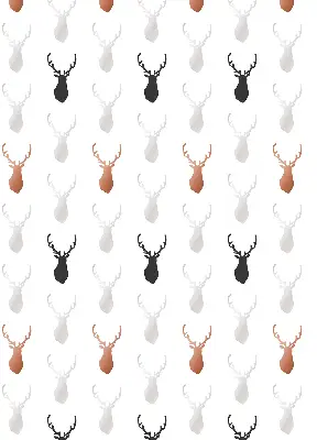 Blackout roller blind with a deer head pattern