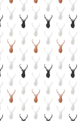 Blackout roller blind with a deer head pattern