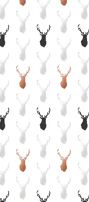 Blackout roller blind with a deer head pattern