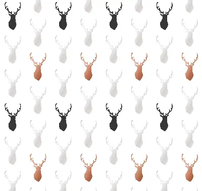 Blackout roller blind with a deer head pattern