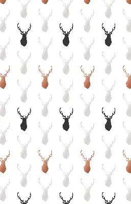 Blackout roller blind with a deer head pattern