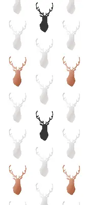 Blackout roller blind with a deer head pattern