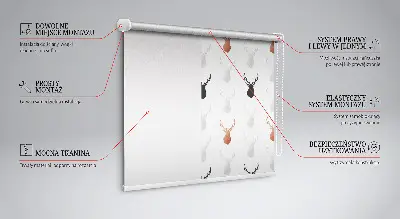 Blackout roller blind with a deer head pattern