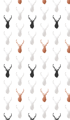 Blackout roller blind Drawn deer heads