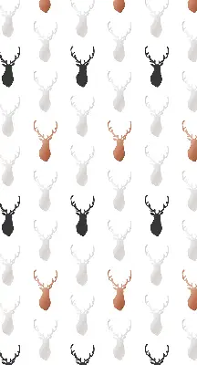 Blackout roller blind with a deer head pattern