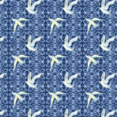 Blackout roller blind for window Herons pattern