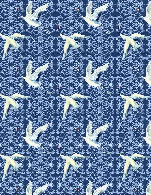 Blackout roller blind for window Herons pattern