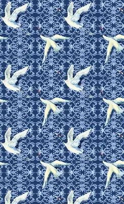 Blackout roller blind for window Herons pattern