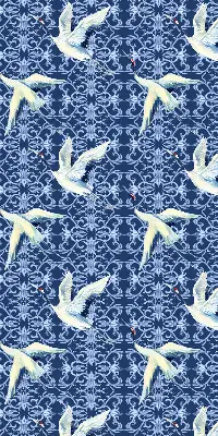 Blackout roller blind for window Herons pattern