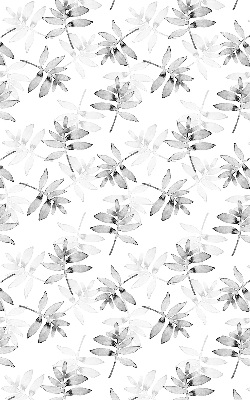 Fabric roller blind for window Gray sketched leaves