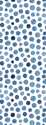 Blackout roller blind for window with blue dots pattern