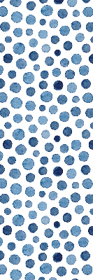 Blackout roller blind for window with blue dots pattern