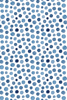 Blackout roller blind for window with blue dots pattern