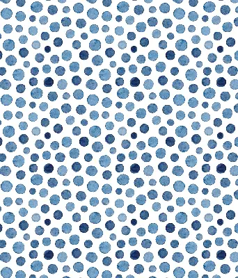 Blackout roller blind for window with blue dots pattern