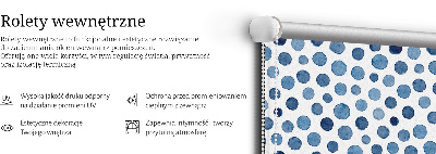 Blackout roller blind for window Blue dots